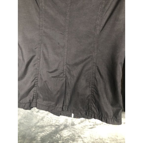 Joujou Ladies Black Trench Coat, Size Lightweight Button Down Missing Belt - Picture 15 of 16